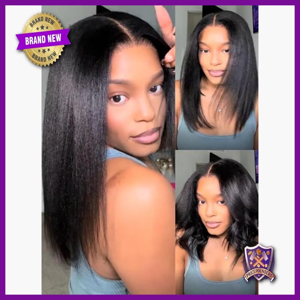 Human Hair Glueless Lace Front Wig 10 Inch Bob Drawstring Cap